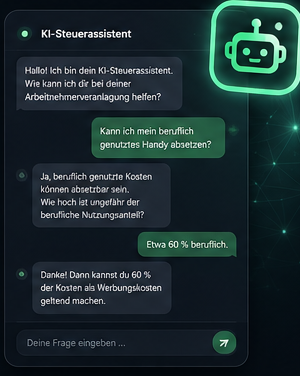 Steuerleicht KI-Assistent auf dem Smartphone