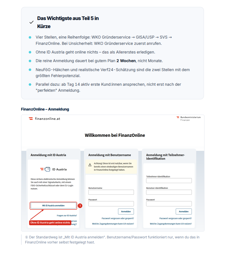 Screenshot-Anleitung für FinanzOnline